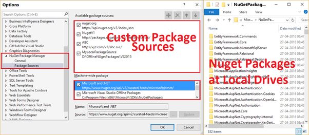 ms visual studio import packages