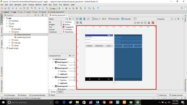 addition app in android studio toast