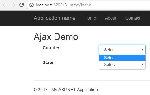 ajax mvc dropdown dropdowns hence