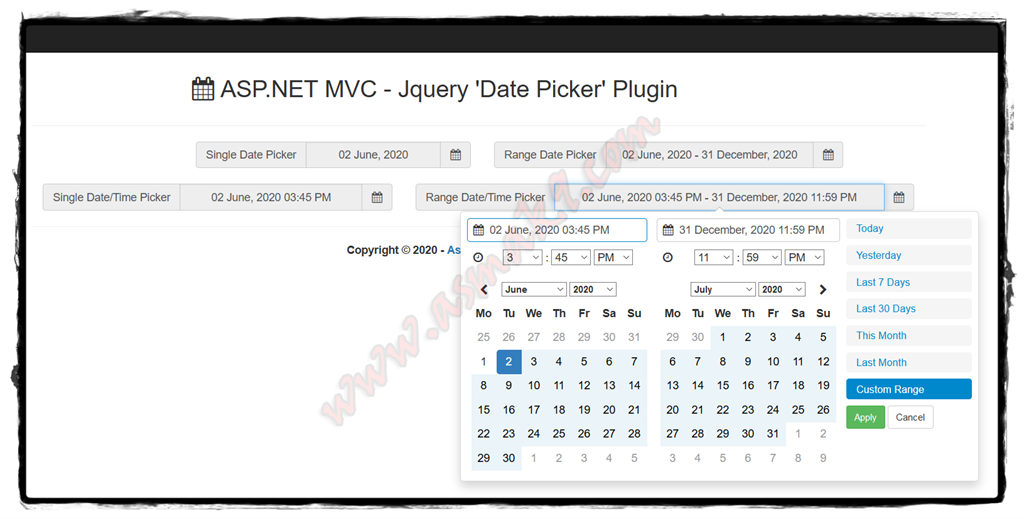 ASP.NET MVC - JQuery Date Picker Plugin