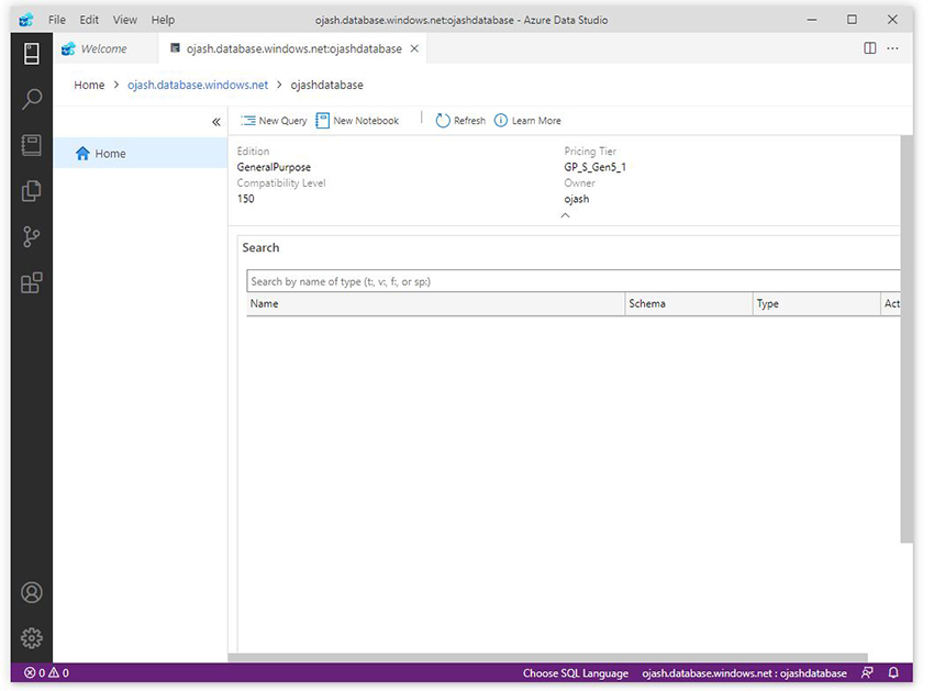 Azure Data Studio - Connecting To Azure SQL Database