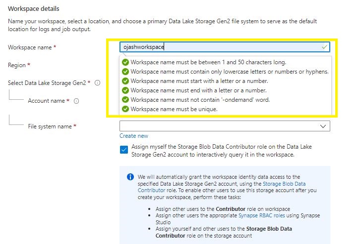 Azure Synapse Analytics - Create A Synapse Workspace