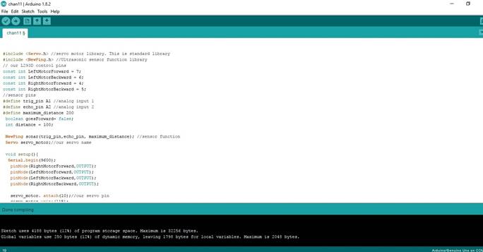 Arduino obstacle avoiding robot clearance code