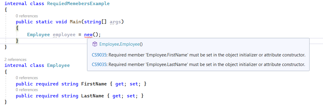 C# 11 Features - Required Members