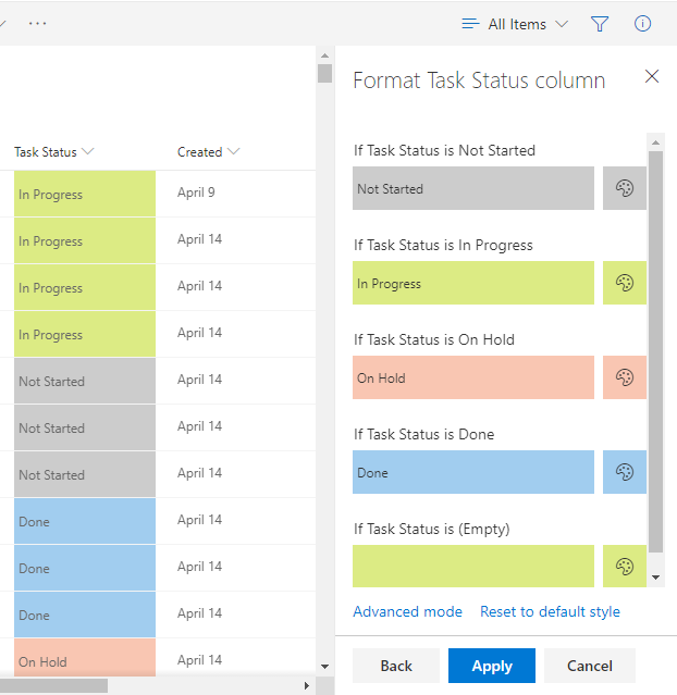 Column Formatting In SharePoint Online - No Coding