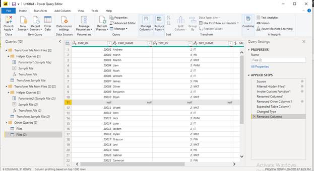 Combine And Transform Data Of Multiple Files Located In A Folder In ...