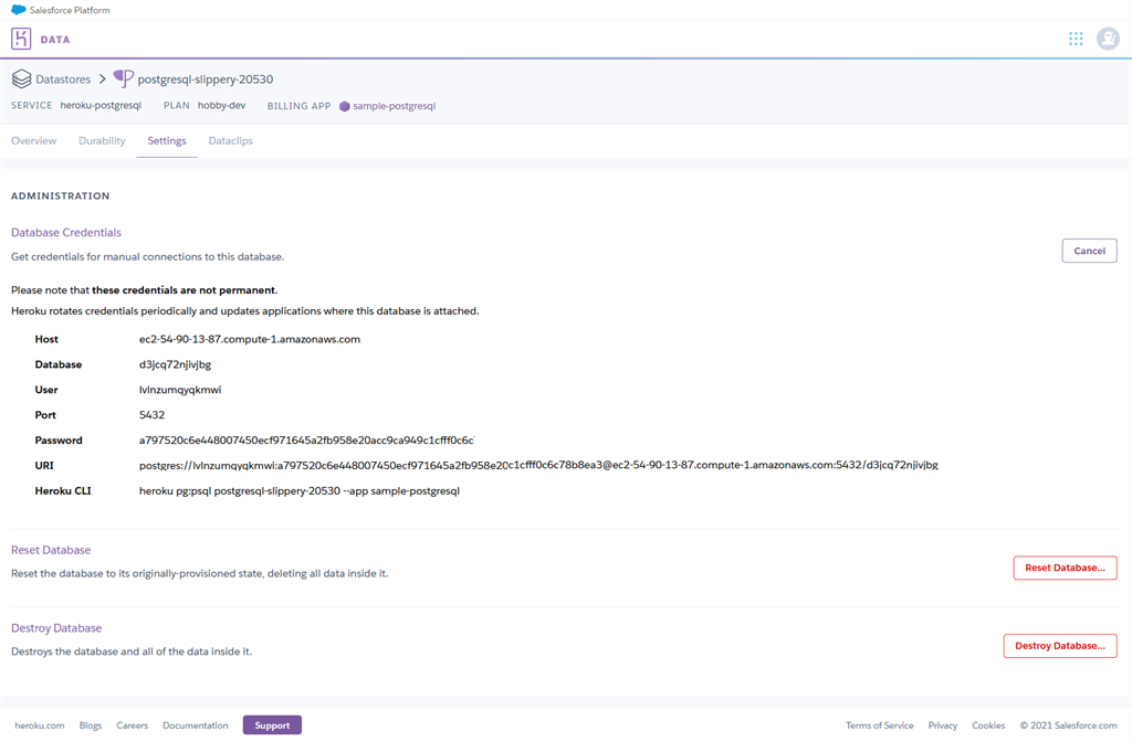 Configuration PostgreSQL Database On Heroku