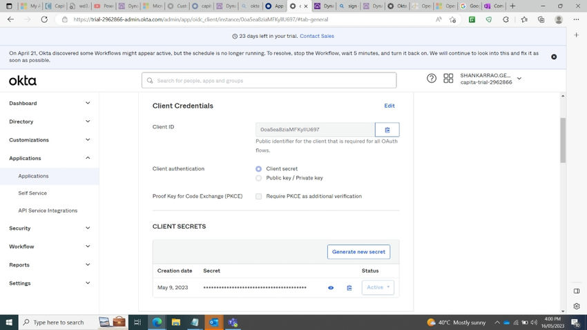 Configure OpenID for Okta Integration in Customer Portal