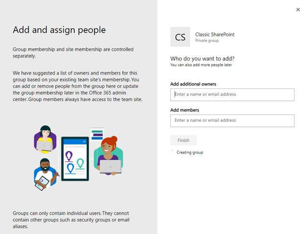Connect SharePoint Site To Office 365 Group