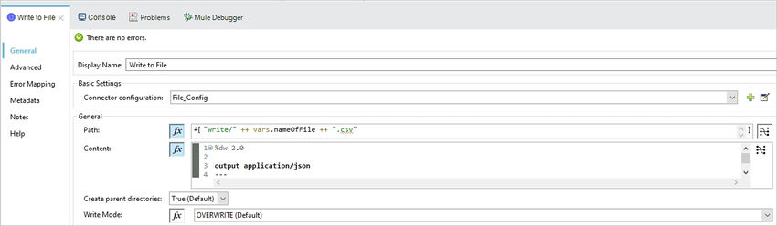 Create And Write CSV Files Using File Connector In MuleSoft