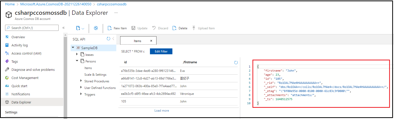 Create Azure Function – Cosmos Trigger in Azure Portal