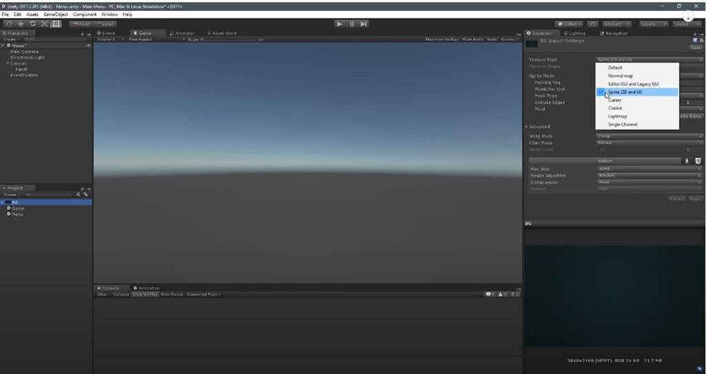 Create A Start Menu Scene Using C# Script In Unity 3D