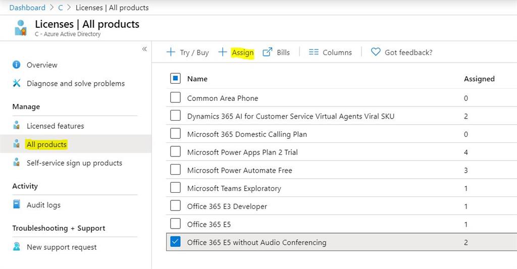 o365 license assignment report