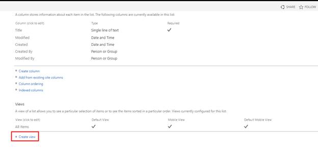 Create Views In SharePoint List