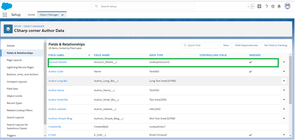 Creating Look-Up Relationship Between Two Fields In Salesforce Object