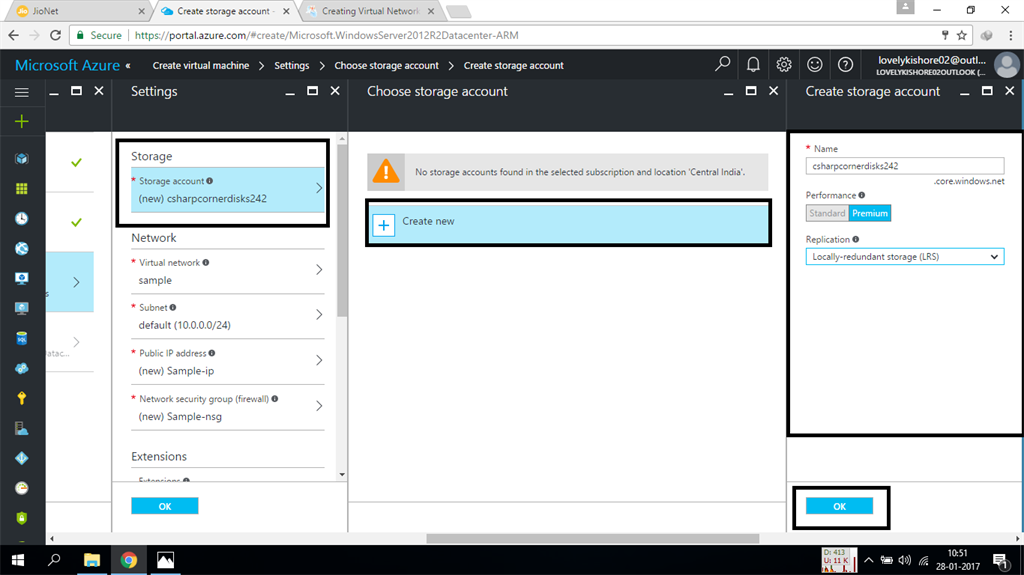 Creating Virtual Machine In Azure Portal In A Virtual Network