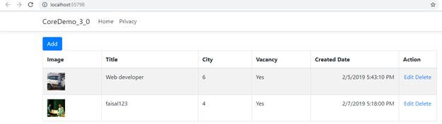 CRUD Operations In .NET Core 3.0 With Visual Studio 2019