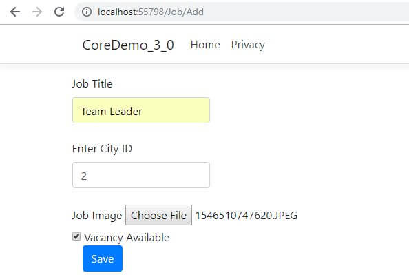 CRUD Operations In .NET Core 3.0 With Visual Studio 2019