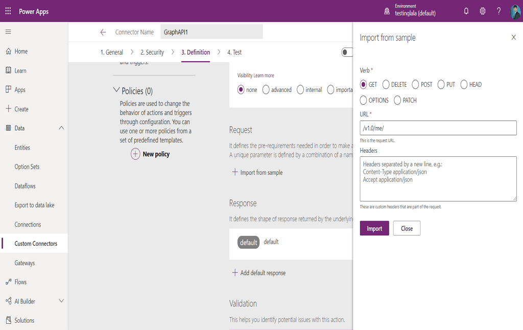 Custom Connector To Connect Graph Api In Powerapps