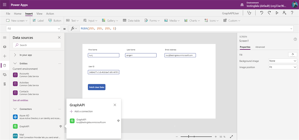 Custom Connector To Connect Graph API In PowerApps