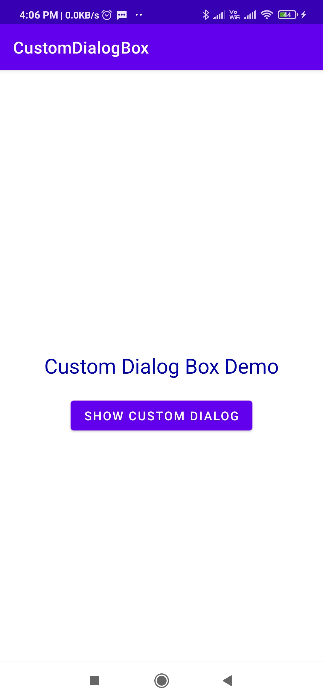 Custom Dialog In Android