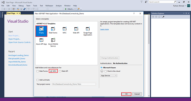 Database Connectivity With And Without Entity Framework In MVC