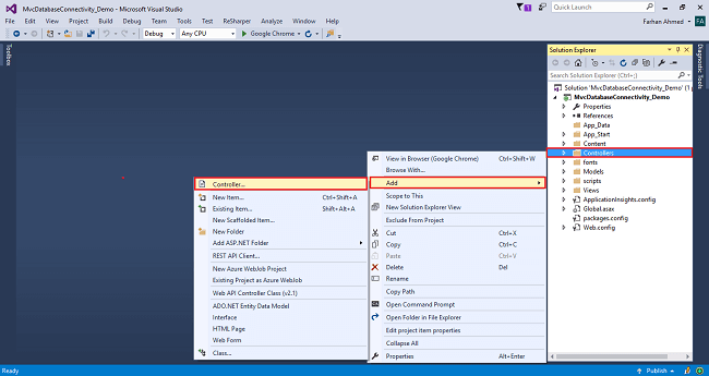 Database Connectivity With And Without Entity Framework In MVC