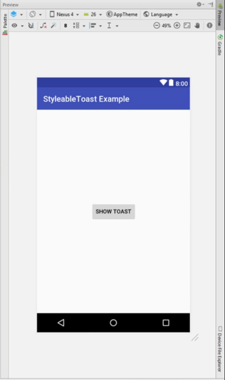 create toast android studio