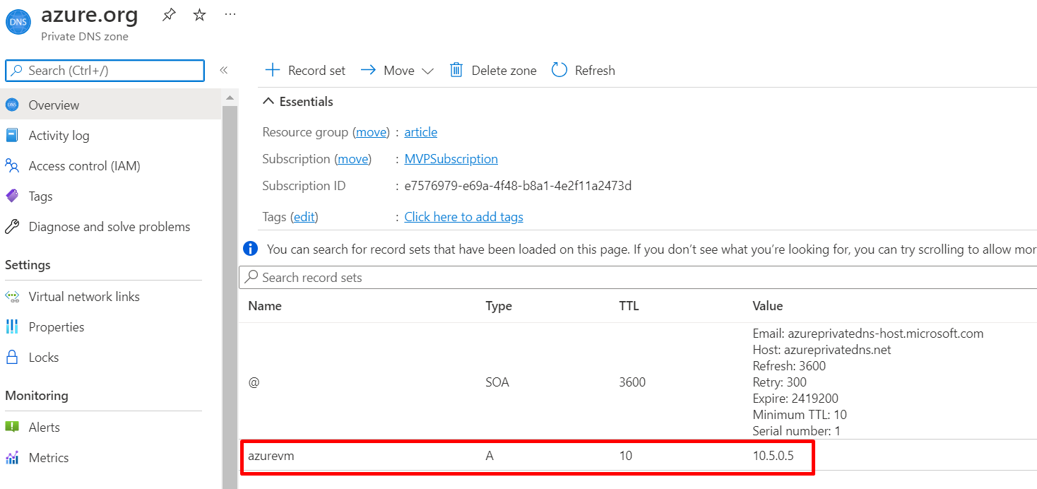 Deploying Auto Registration For Azure DNS