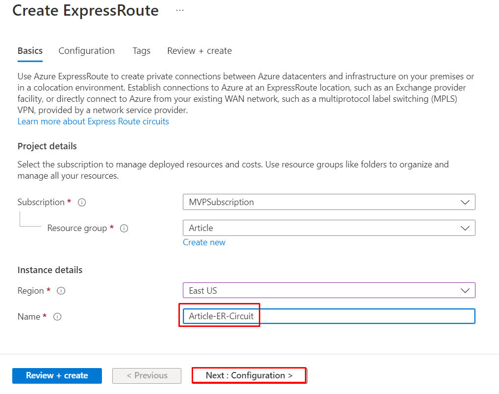 Deploying Azure ExpressRoute Circuit