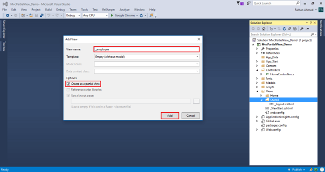 Different Ways Of Rendering Partial View In MVC