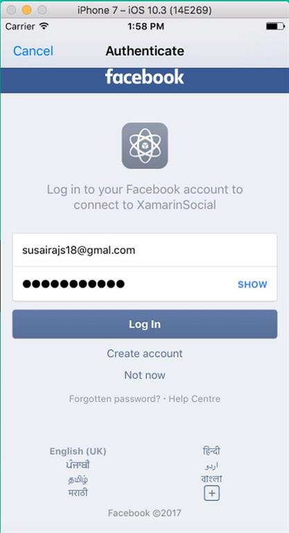 Social Media Authentication - Facebook login in Xamarin Forms - Xamboy