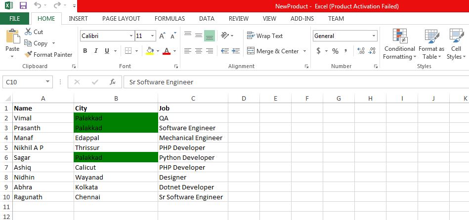 Find And Highlight Data In Excel Using C And SPIRE XLS