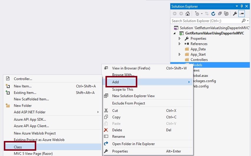 Get Return Value From Stored Procedure Using Dapper ORM In ASP.NET MVC