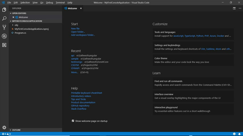 Getting Started With .NET Core And Visual Studio Code