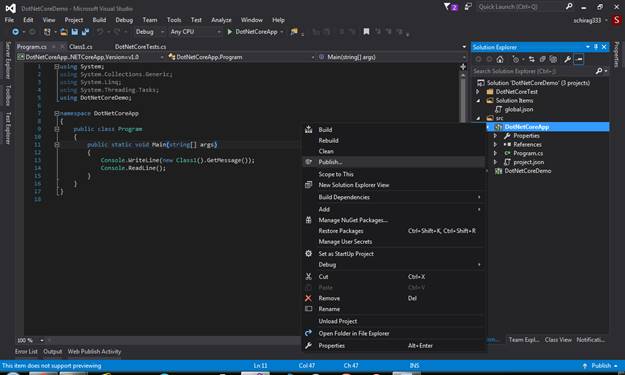 Getting Started With .NET Core With Windows And Visual Studio 2015 ...