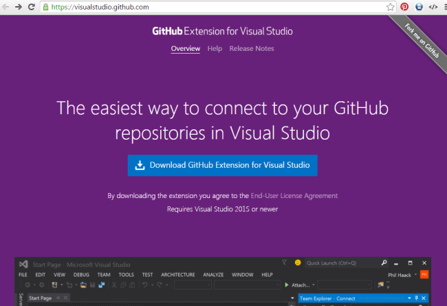 connect github to visual studio