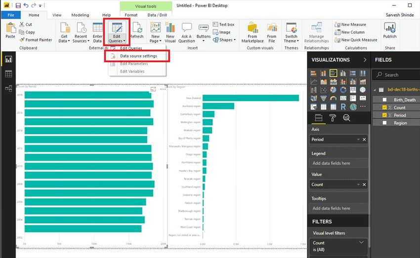 How To Change Data Source Of Existing Report In Power BI