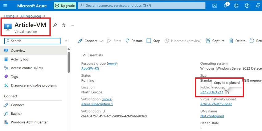 Testing and validation of application gateway