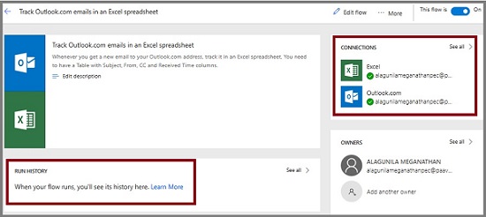 How To Connect The Outlook Mail To Excel With Microsoft Flow