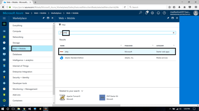 How To Create A Java Web App In Azure MarketPlace