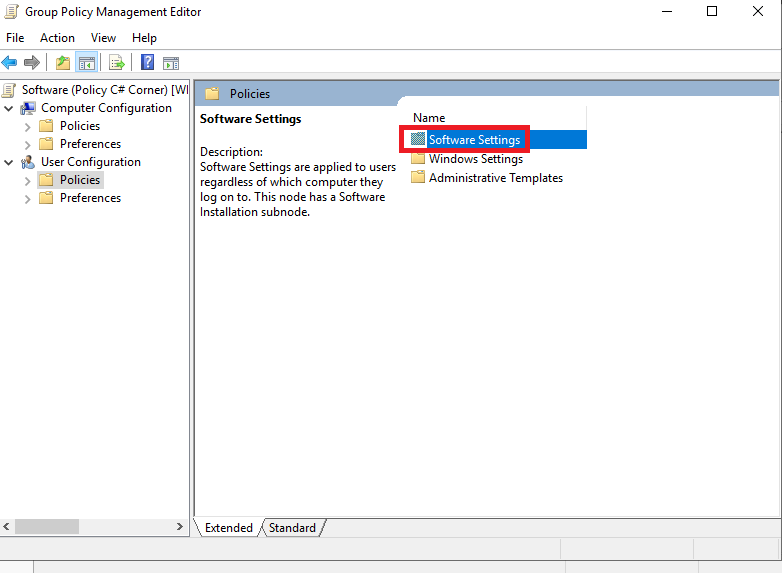 How To Create Software Group Policy On Server 2019