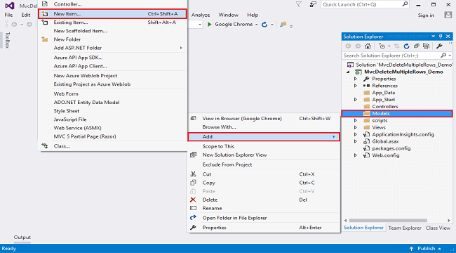 How To Delete Multiple Rows Using Checkbox In MVC 5