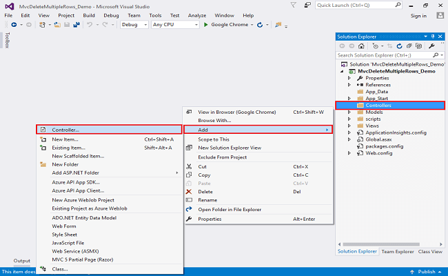 How To Delete Multiple Rows Using Checkbox In MVC 5