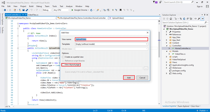 How To Dynamically Upload And Play Video File Using ASP.NET MVC 5