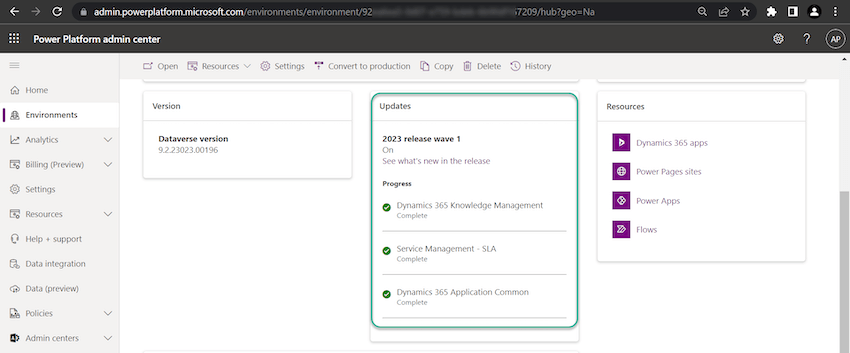 How to Enable 2023 Release Wave 1 updates in Dataverse Environment?