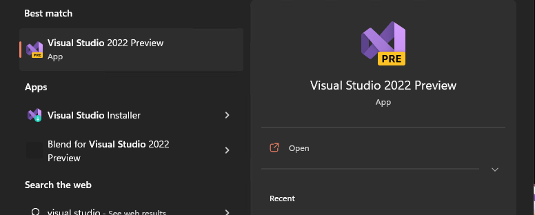 Visual Studio Preview