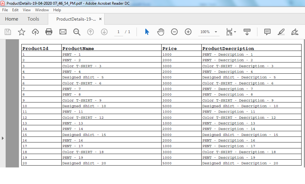How To Export Data In Excel Pdf Csv Word Json Xml And Text File In Mvc Application 3489