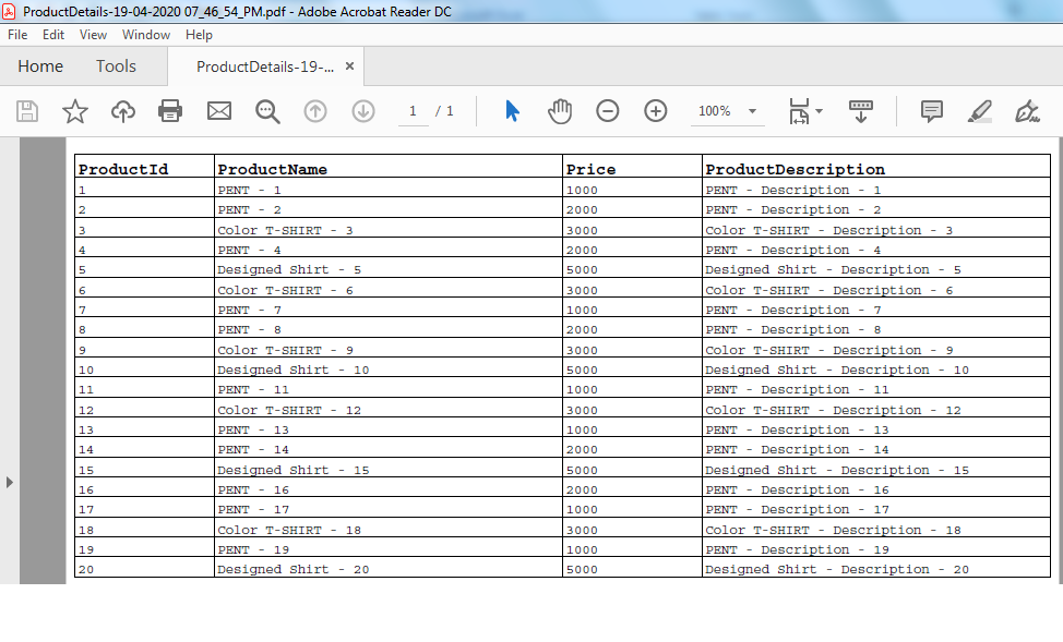 How To Export Data In EXCEL, PDF, CSV, Word, JSON, XML And Text File In MVC Application