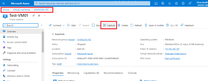 How To Generalize Virtual Machines And Create Image VMs In Azure Portal